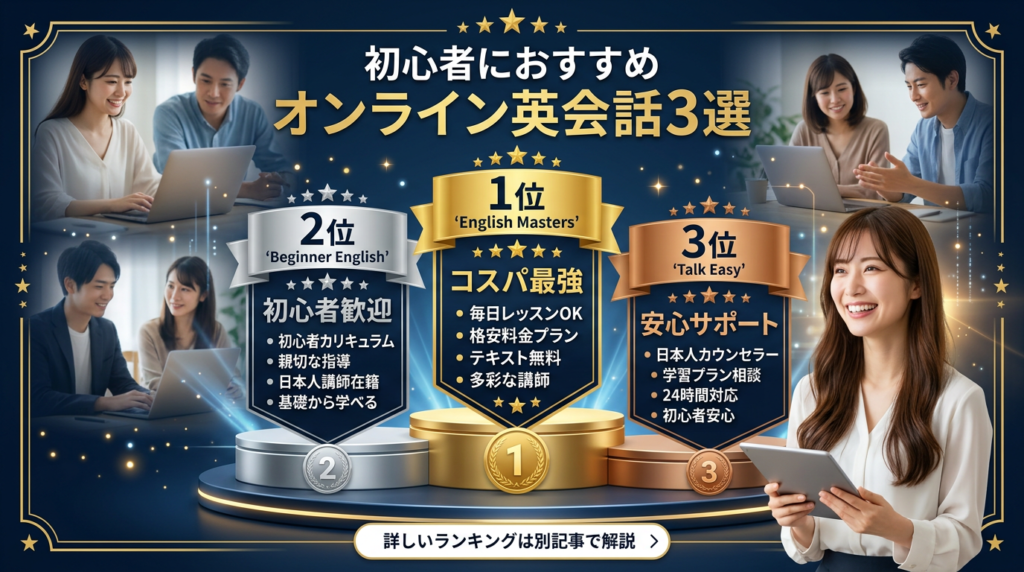 初心者におすすめのオンライン英会話3選【厳選】
