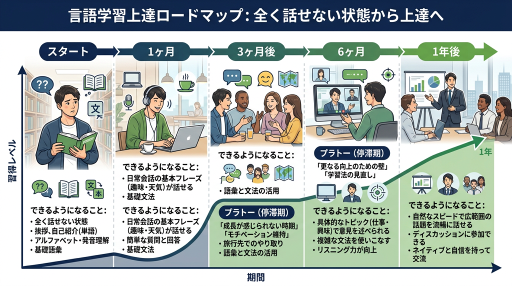 全く話せない状態から上達するまでのロードマップ