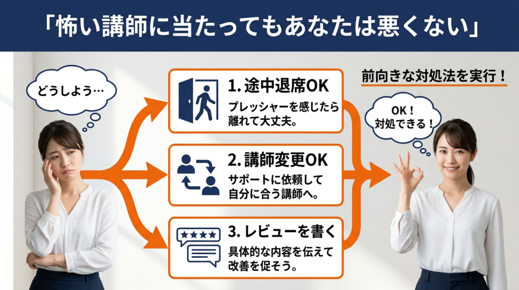 怖い講師に当たってしまったときの対応法