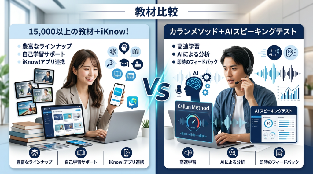教材・カリキュラムを比較|カランメソッドの有無が大きな差
