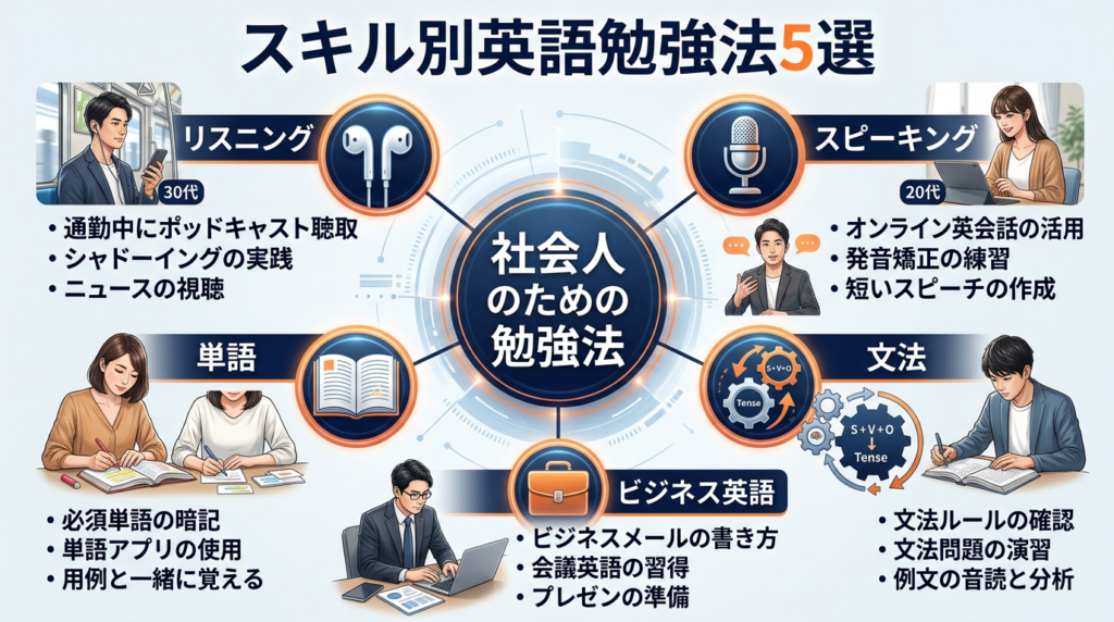 【スキル別】社会人におすすめの英語勉強法5選