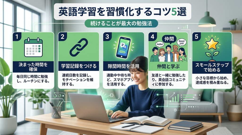 社会人の英語学習を習慣化するコツ5選