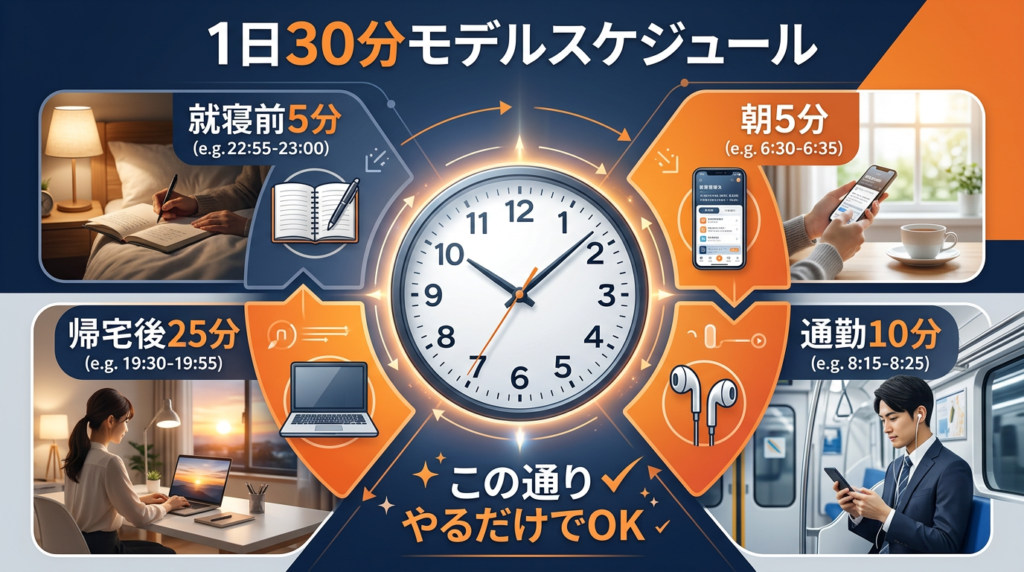 社会人の英語勉強に「1日30分」モデルスケジュール
