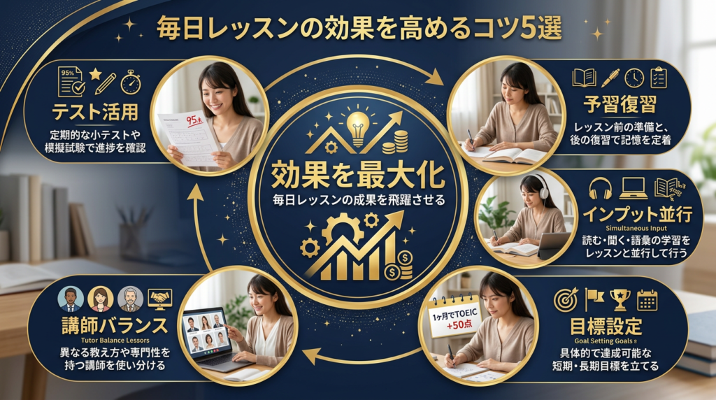 オンライン英会話の毎日レッスンの効果を高めるコツ5選