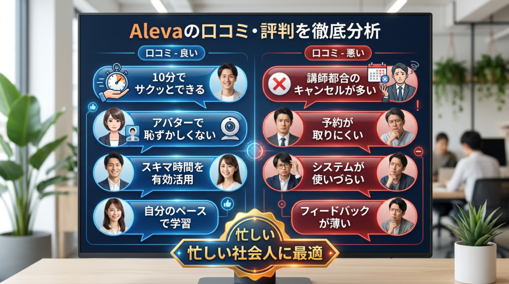 Aleva(アレバ)の口コミ・評判は?【結論:忙しい社会人の英語入門に最適】