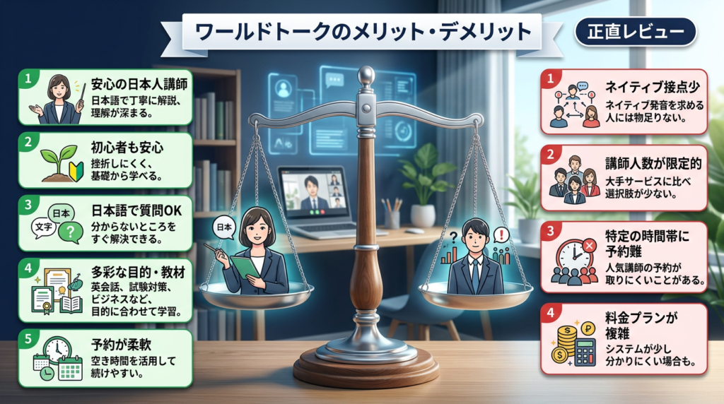 ワールドトークのメリット・デメリットを正直レビュー
