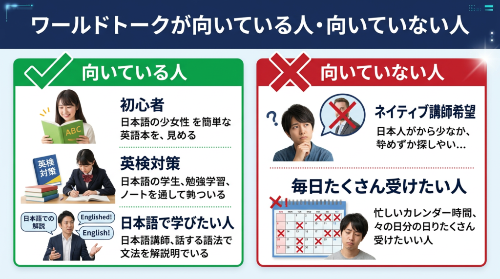 ワールドトークが向いている人・向いていない人