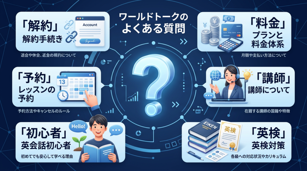 ワールドトークの口コミ・評判でよくある質問(FAQ)