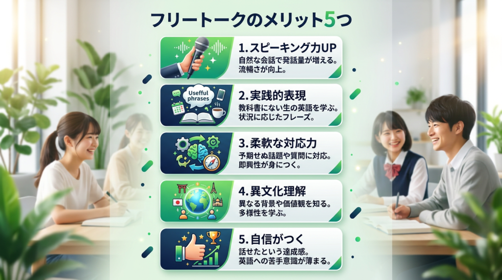 オンライン英会話のフリートークのメリット5つ