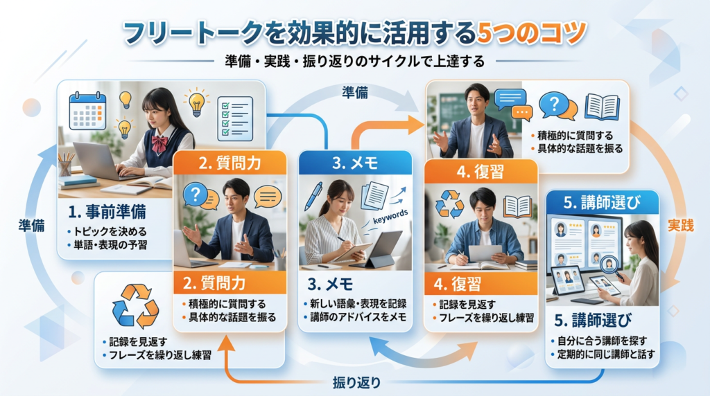 オンライン英会話のフリートークを効果的に活用する5つのコツ
