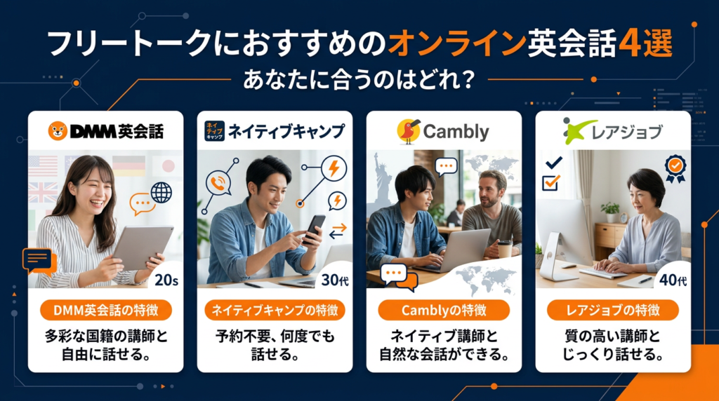 フリートークにおすすめのオンライン英会話サービス4選