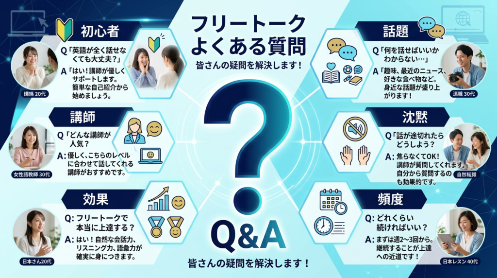 オンライン英会話のフリートークでよくある質問（FAQ）