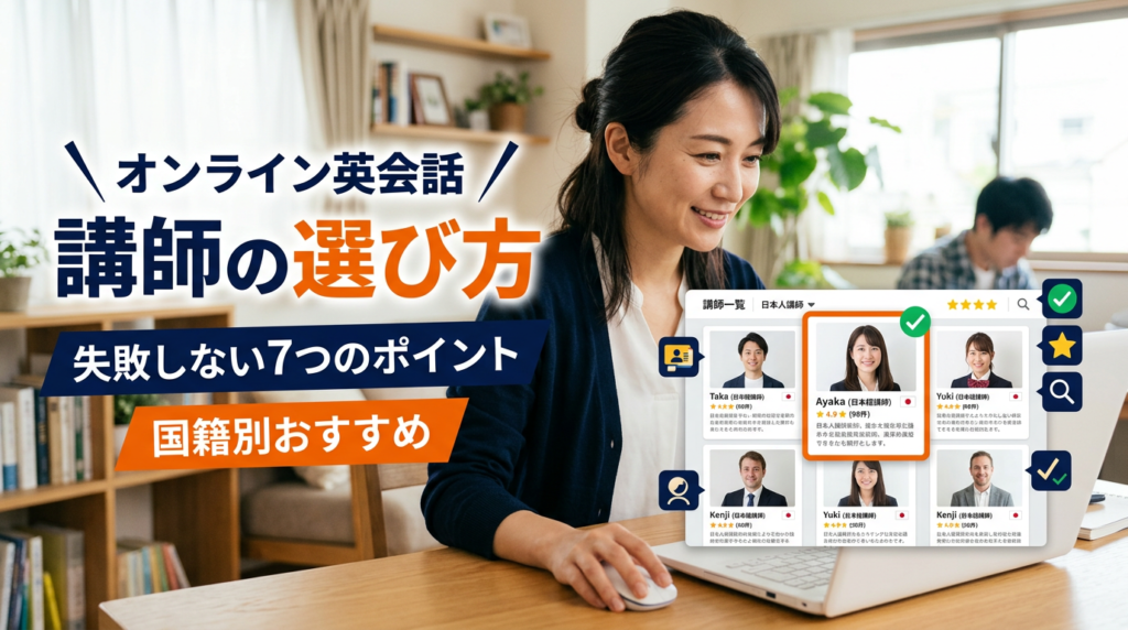 オンライン英会話の講師の選び方|失敗しない7つのポイントと国籍別おすすめを解説