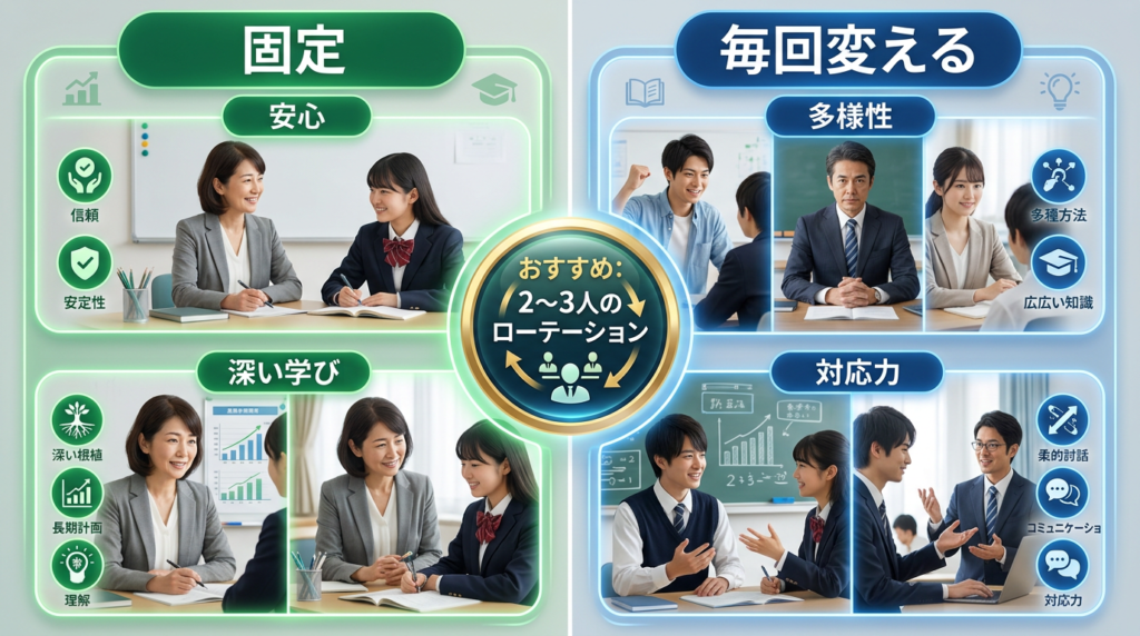 オンライン英会話の講師は固定すべき?毎回変えるべき?