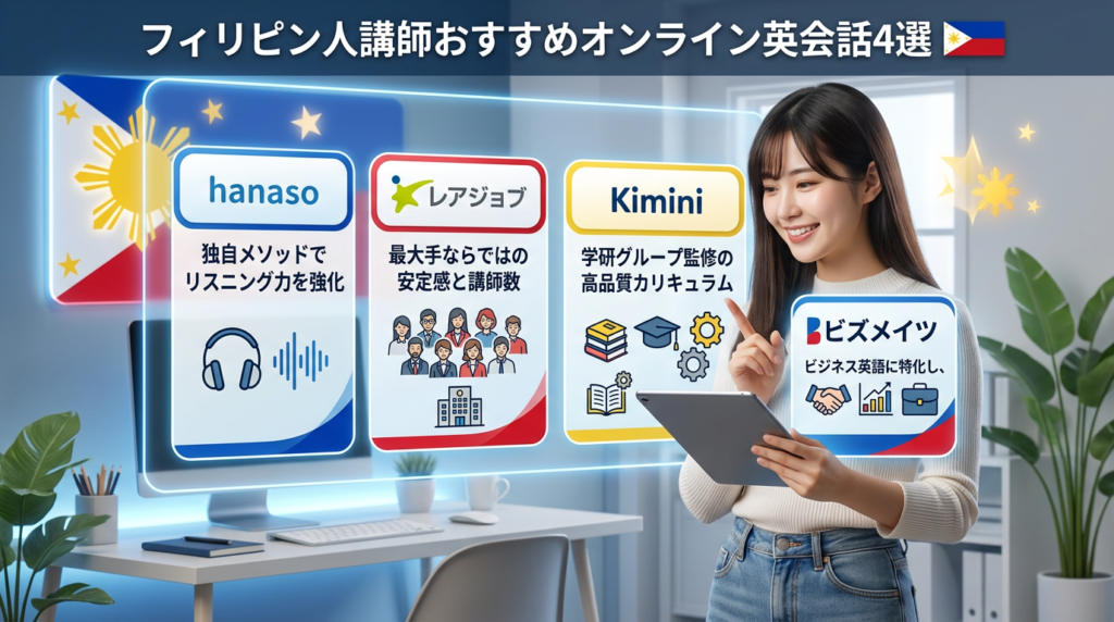 フィリピン人講師が多いおすすめオンライン英会話サービス