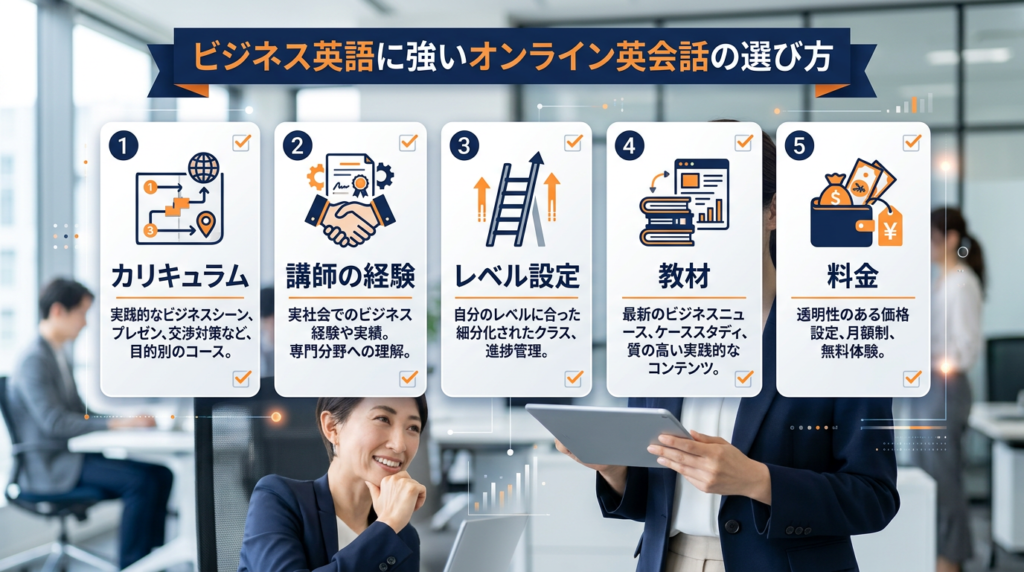 ビジネス英語に強いオンライン英会話の選び方5つのポイント