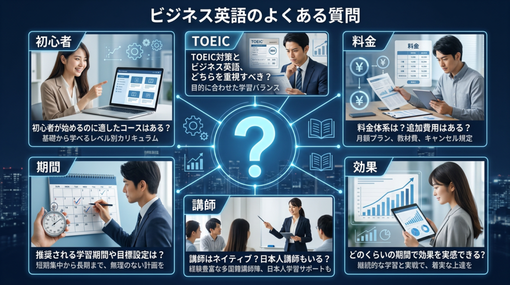 オンライン英会話でビジネス英語を学ぶ際のよくある質問（FAQ）