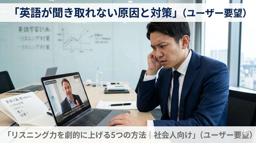 英語が聞き取れない原因と対策｜リスニング力を劇的に上げる5つの方法【社会人向け】