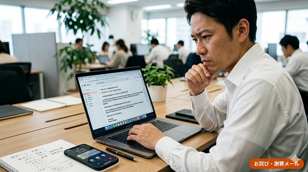 【シーン別】ビジネス英語メール例文④：お詫び・謝罪