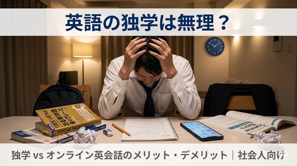 英語の独学は無理？独学 vs オンライン英会話のメリット・デメリット【社会人向け完全ガイド】