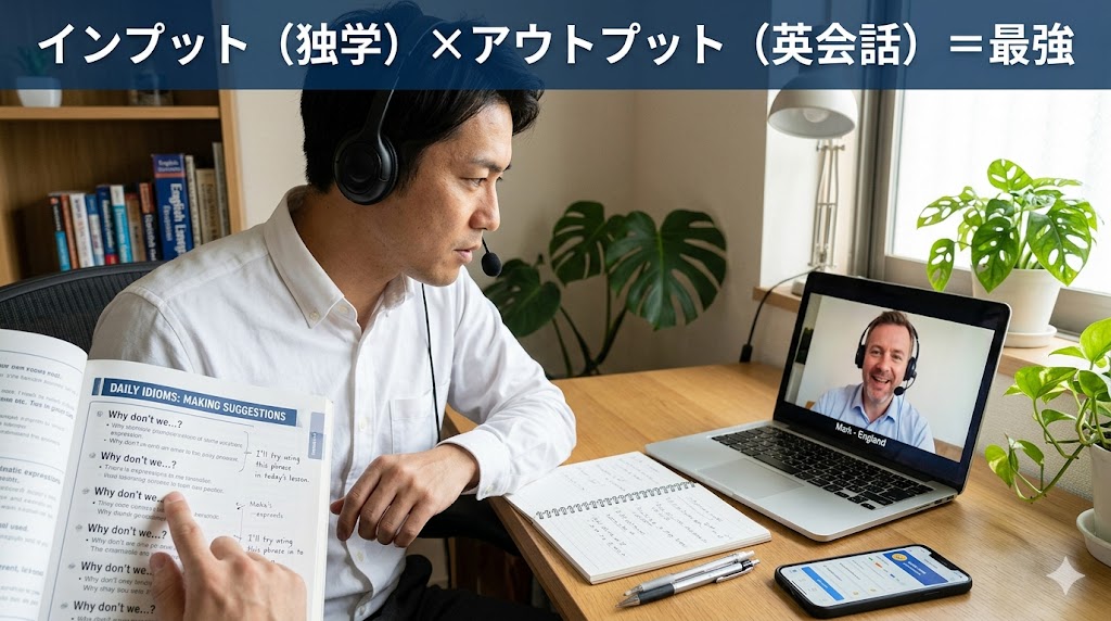 独学＋オンライン英会話の「ハイブリッド学習」が最強な理由