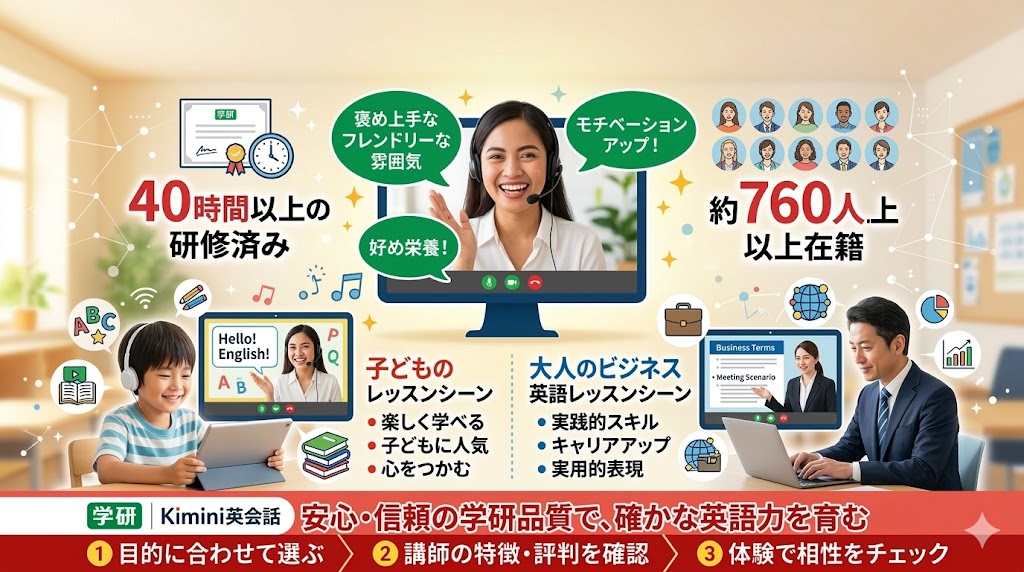 Kimini英会話の講師の特徴と賢い選び方