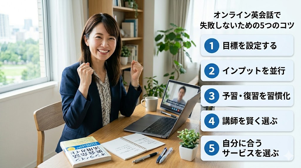 オンライン英会話で失敗しないための5つのコツ