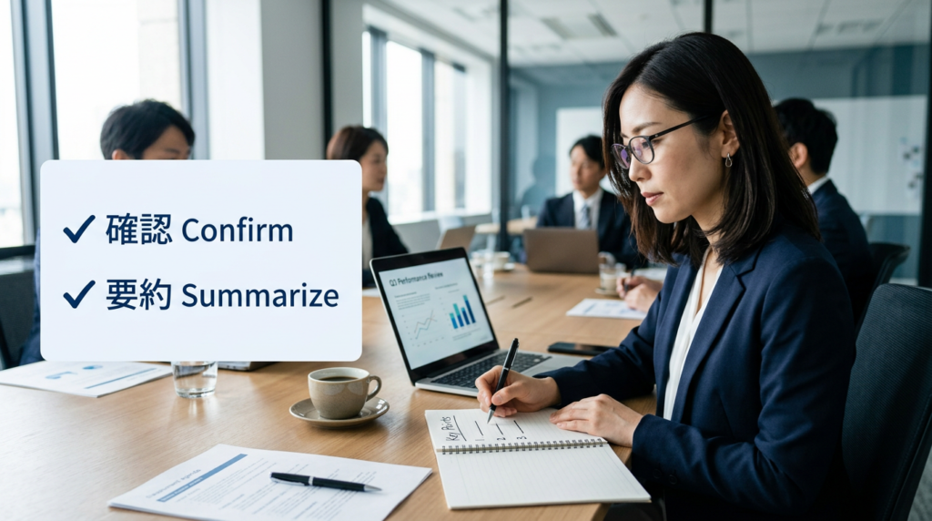 英語の会議で確認・要約するフレーズ6選