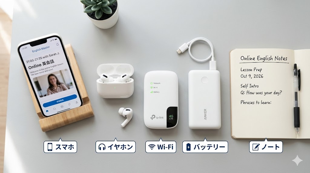 スマホでオンライン英会話を快適に受けるために必要な環境と準備