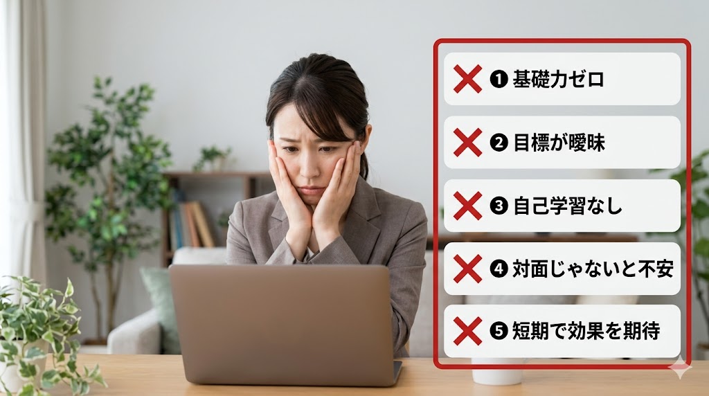 オンライン英会話をおすすめしない人の特徴5つ